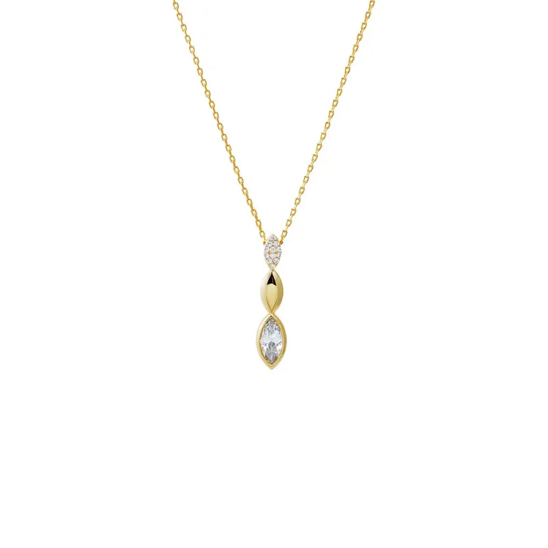 CZ Pave Marquise Stone Drop Necklace sold by Adina Eden's