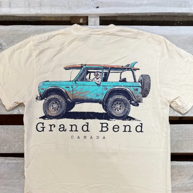 Grand Bend Souvenir Surf Doggo Bronco Short Sleeve Tee sold by Archie's Surf Shop