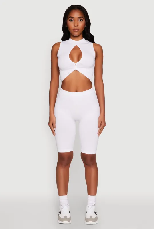 Seamless Rib Knit High Waisted Bike Shorts sold by Rainbow