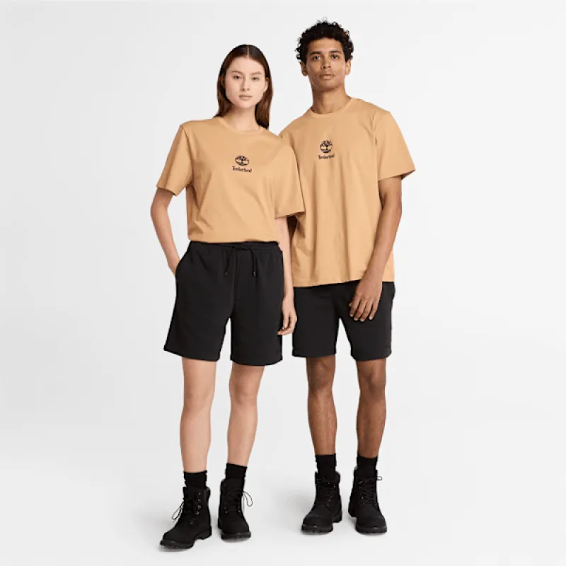 Timberland Small Logo Print Short Sleeve T-Shirt in Light Wheat B sold by Timberland