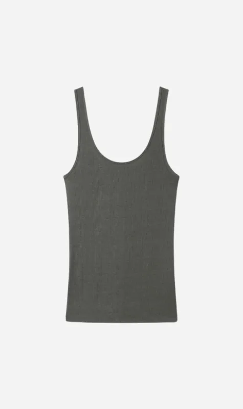 Tonywack | Tencel U Neck Sleeveless - Olive Charcoal sold by Sister & Co