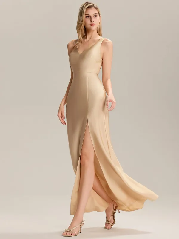 ever LINNEA|Tie Knot Satin Sleeveless Bridesmaid Dress sold by Ever Pretty