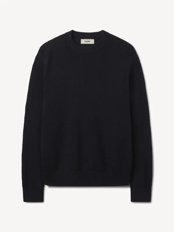 Dark Navy Rope-Knit Yuma Hemp Crew sold by Buck Mason