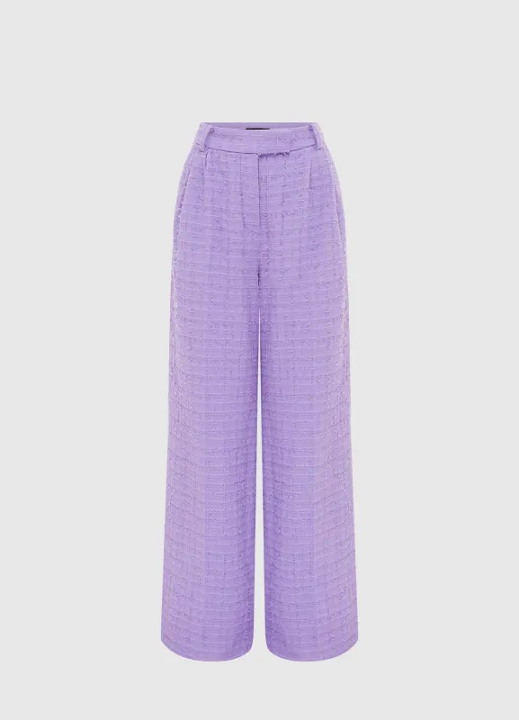 Elisha Tweed Wide Leg Pants - Violet sold by LEO LIN