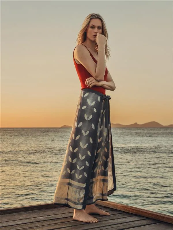 Modern Shibori Wrap Trouser | Blue sold by Jigsaw