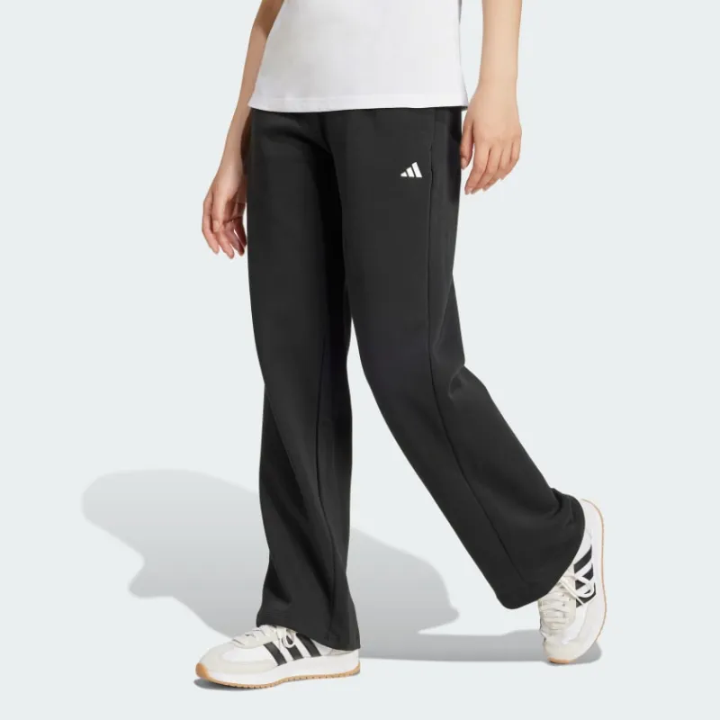 ADIDAS WOMEN'S SMALL LOGO FEELCOZY FLEECE OPEN HEM BLACK TRACKPANT sold by INSPORT