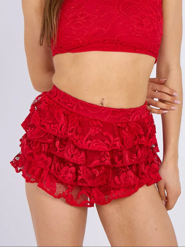 Lace Slinky Frill Mini Skort - Charley sold by Storm Desire