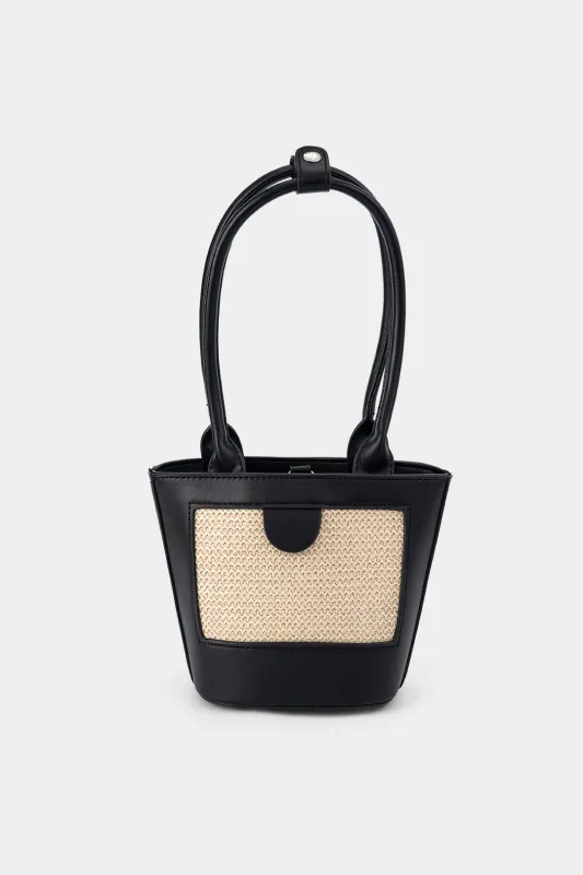 Straw Handheld Bucket Shoulder Bag sold by Micas