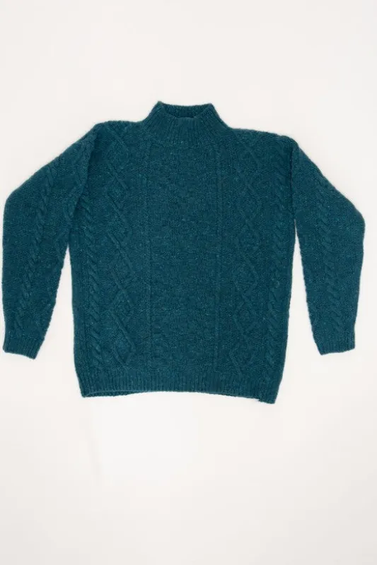 Teal Donegal Aran Jumper sold by Stable of Ireland