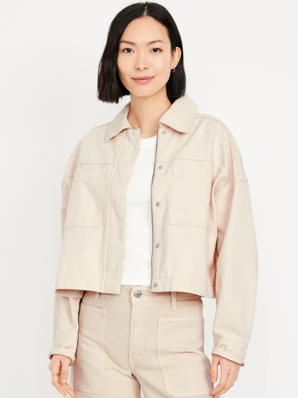 Canvas Crop Utility Jacket sold by GAP