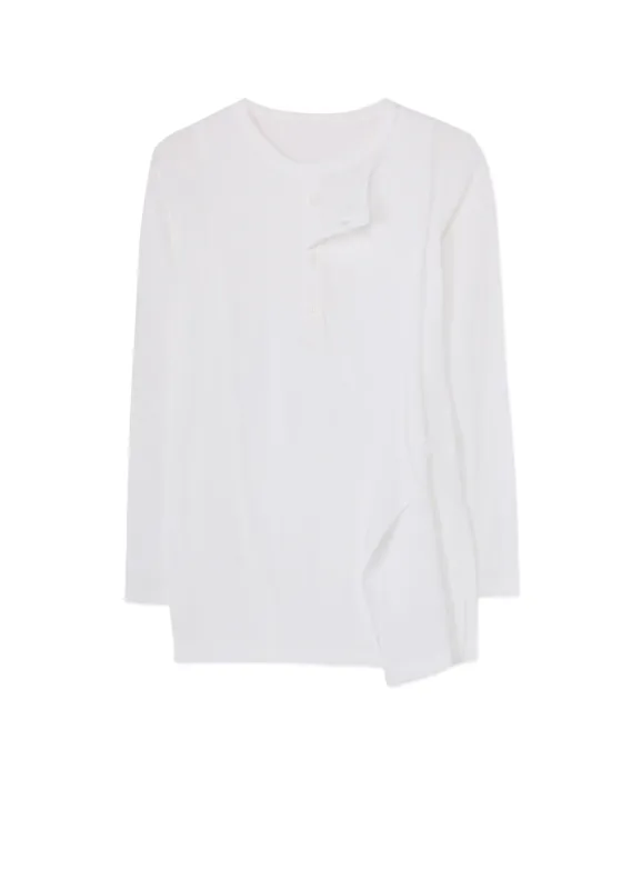 COTTON JERSEY DOUBLE FRONT LONG SLEEVE T sold by Yohji Yamamoto