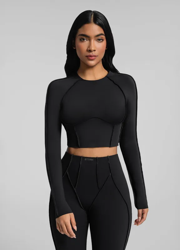 Contour Stitch Long Sleeve Crop sold by BetterMe