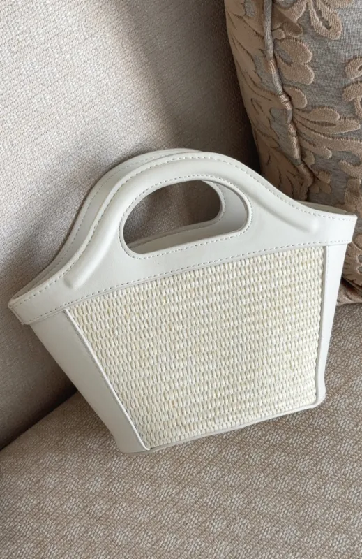 Jehan Top Handle Bag White sold by White Fox Boutique