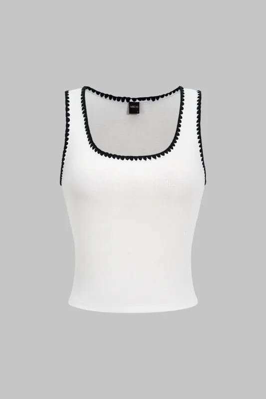 Contrast Binding Sleeveless Tank Top sold by Micas