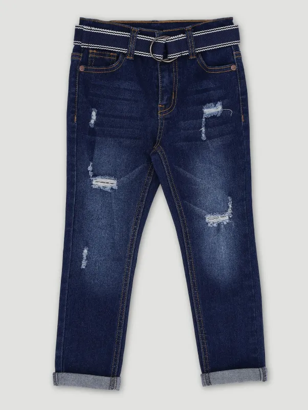 Pre-Boys Fashion Belt Denim - Dark Blue sold by Edgars