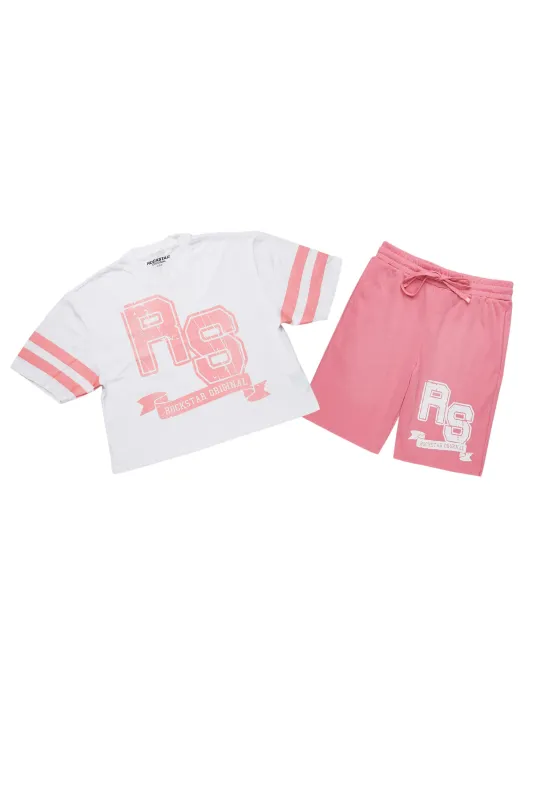 Tenita White/Pink T-Shirt Short Set sold by Rockstar Original