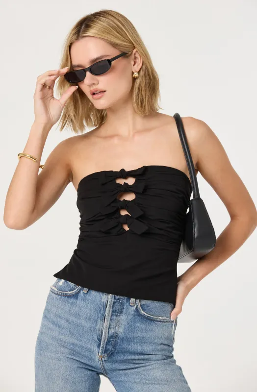 Kierra Strapless Bow Top sold by Astr