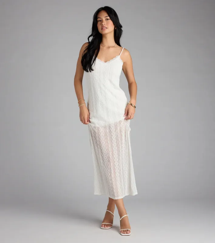 All Eyes on You Lace Low Back Midi Dress sold by Windsor
