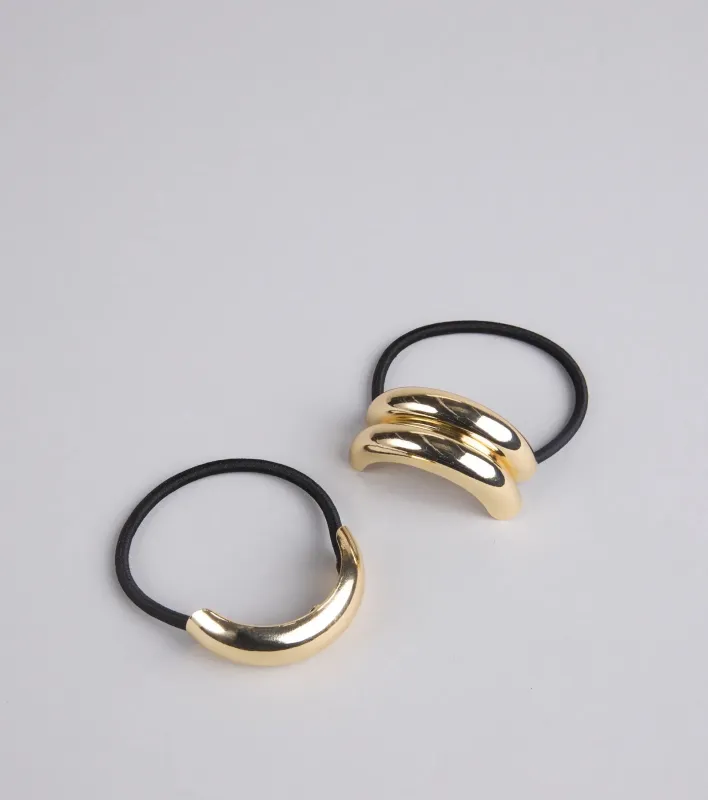 Polished Metal Hair Ties Two Pack sold by Windsor