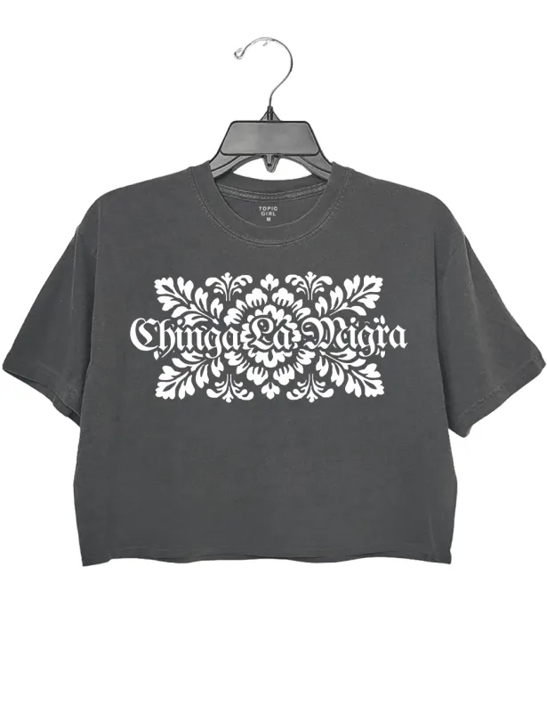 Chinga La Migra Crop Top sold by Topic Girl
