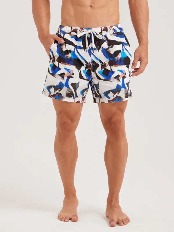 Hapnix® - Abyssal Rapids- The Blue Men's 5" Swim Trunks sold by BERLOOK