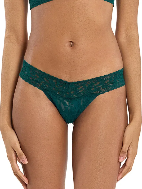 Signature Lace® Low Rise Thong Mountain Green sold by Hanky Panky