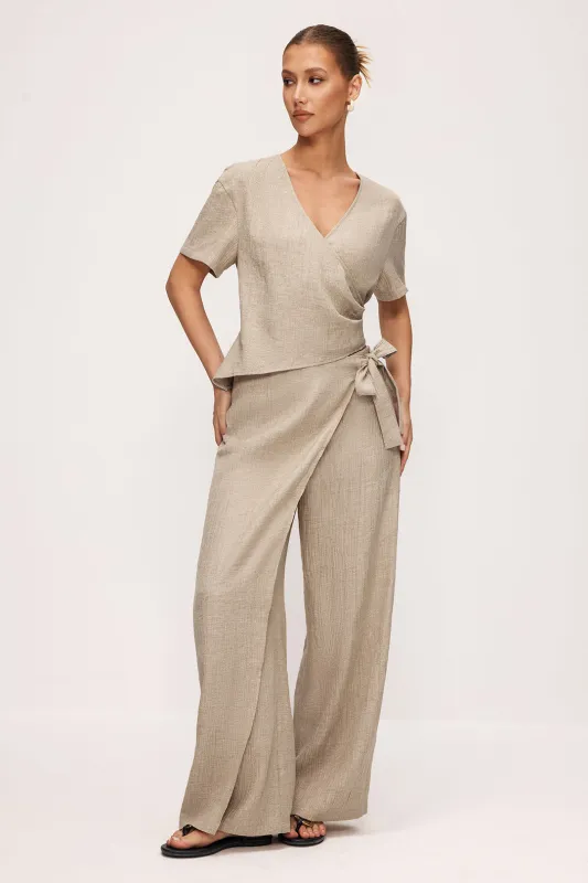Crossed Pleated Short Sleeve T-Shirt sold by Micas