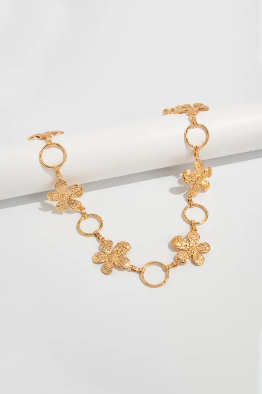 Metallic Design 3D Flower Body Waist Chain sold by Micas