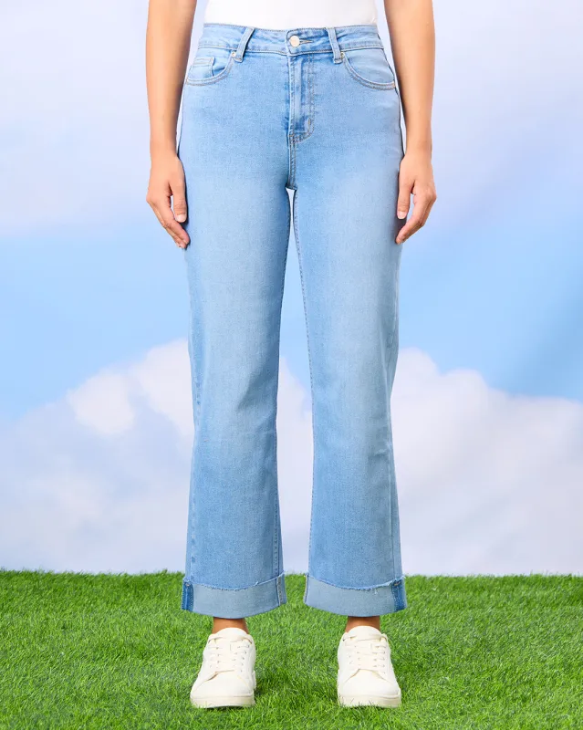 Women Blue Straight Fit Jeans sold by Redtag