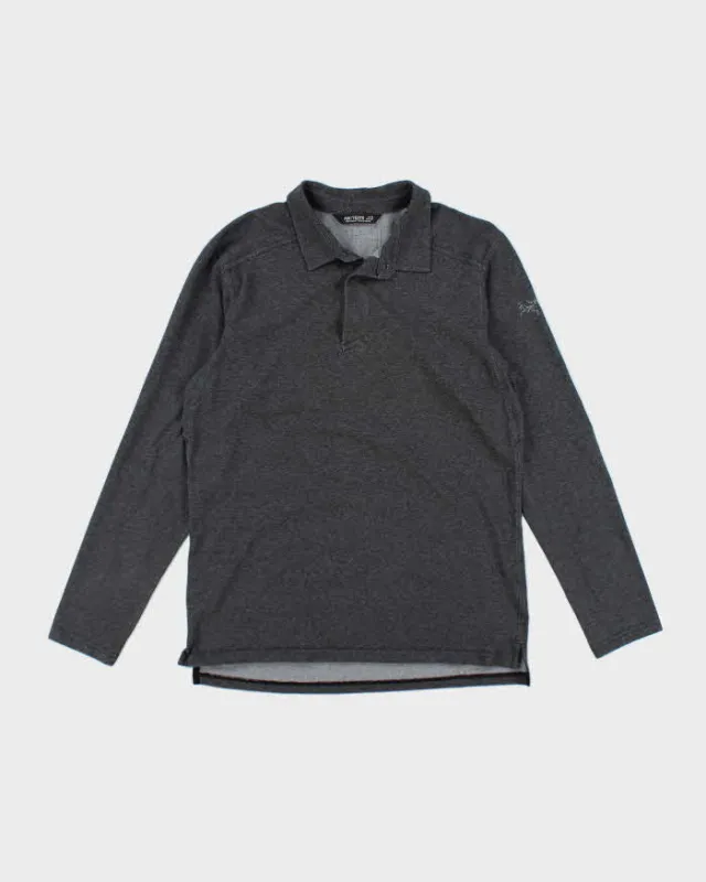 Men's Arc'teryx Grey Long Sleeve Polo Shirt - M sold by Rokit