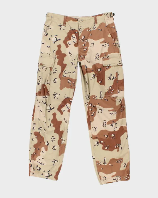 Vintage 2000's Desert Chocolate Chip Camo Military Cargo Trousers - W32 L29 sold by Rokit