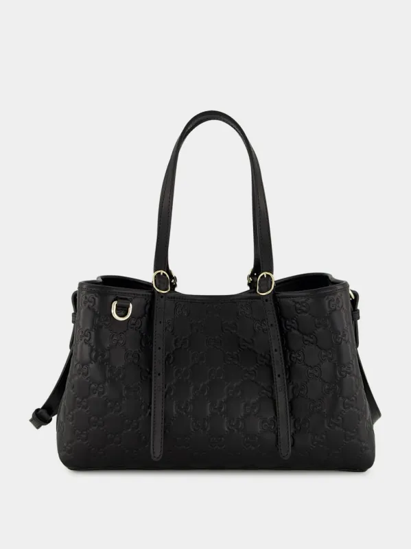 Black GG Arabella Leather Tote Bag sold by Fashion Clinic
