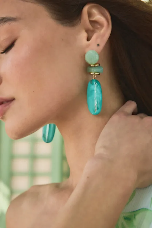 Chaudrie Turquoise Stone Drop Earrings sold by Lulus