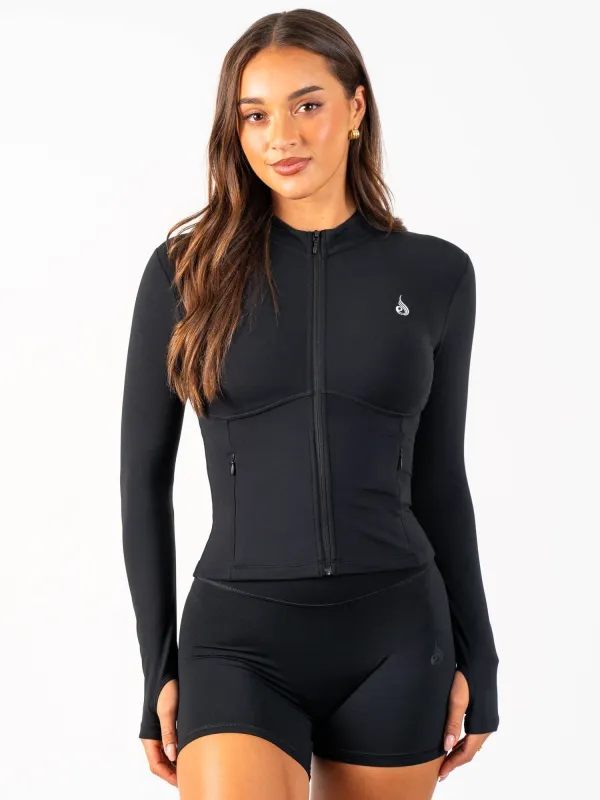 Cropped Zip Jacket - Black sold by Ryderwear