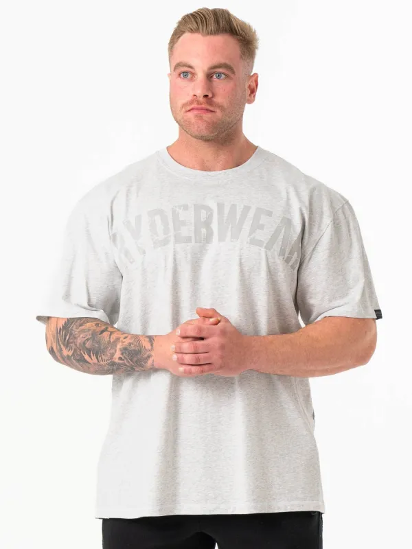 Force Oversized T-Shirt - Chalk Grey Marl sold by Ryderwear