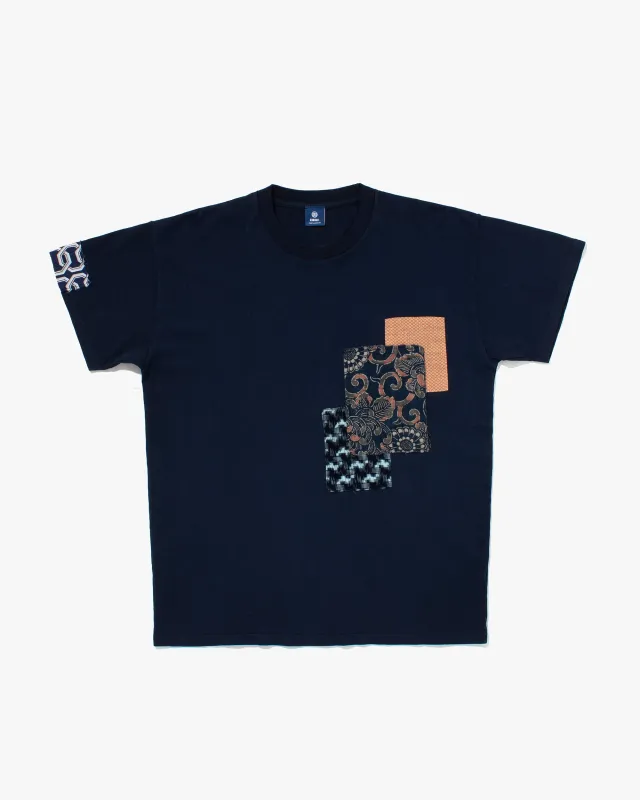 Kiriko Original Tee, 8 oz Cotton, Patched Tee, Navy sold by Kiriko