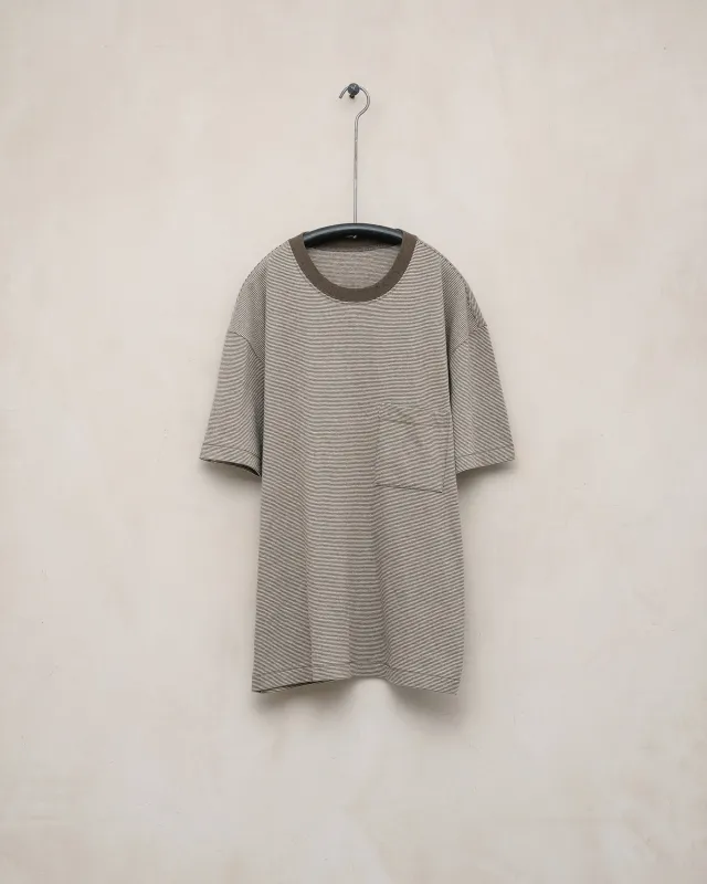 Striped Pocket Tee - Taupe/Natural sold by Evan Kinori Mens