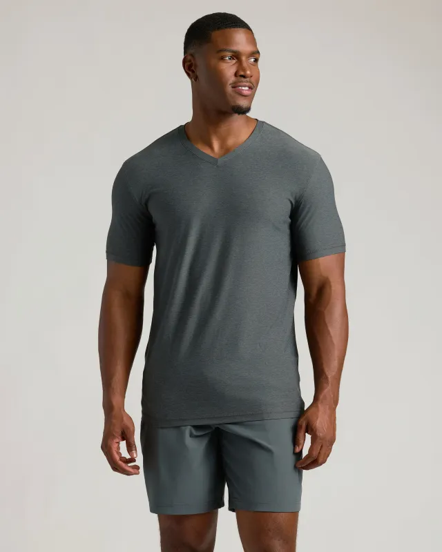 Charcoal Heather Gray Tall Active V-Neck sold by True Classic