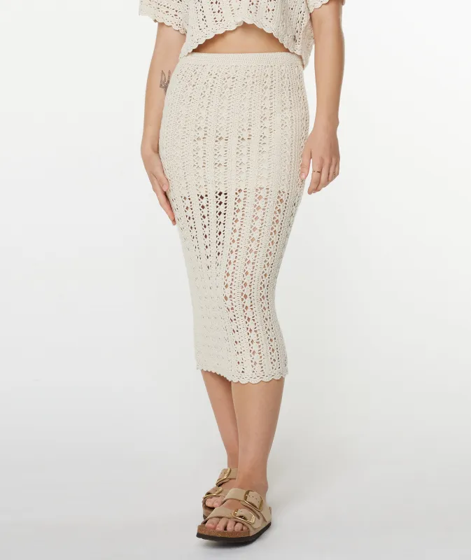 Sea Swirl Crochet Skirt sold by Roxy