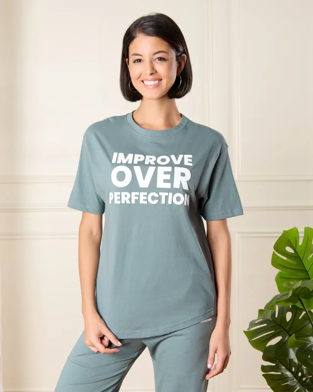 Women Green Placement Print Active T-Shirt sold by Redtag