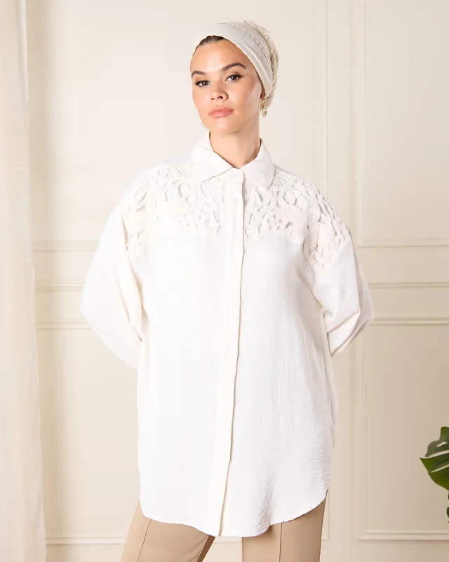 Women Ivory Embellished Blouse sold by Redtag