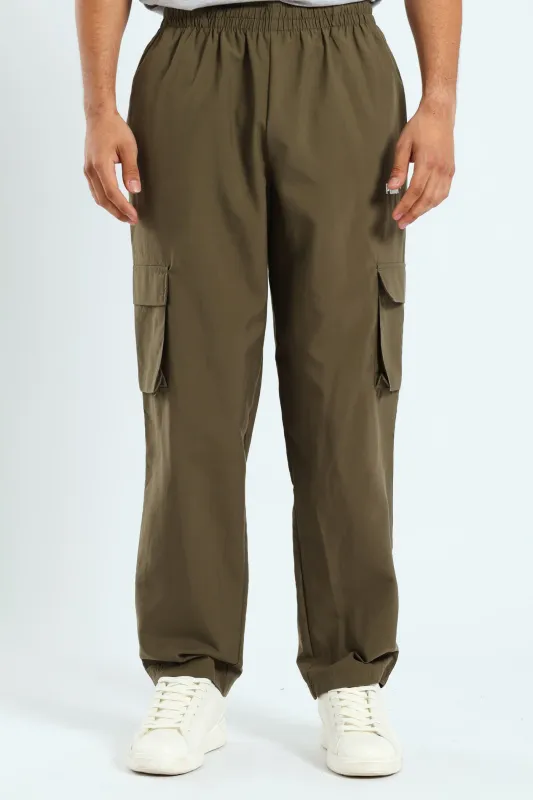 Essential No.1 Logo Woven Cargo Pants - Olive sold by Edgars