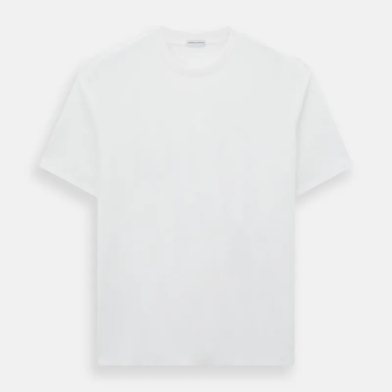 White Short-sleeve Fitted T-Shirt sold by Turnbull & Asser