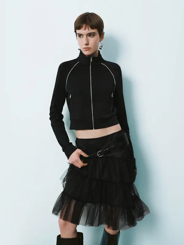 Cropped Zip Up Jackets sold by Urban Revivo