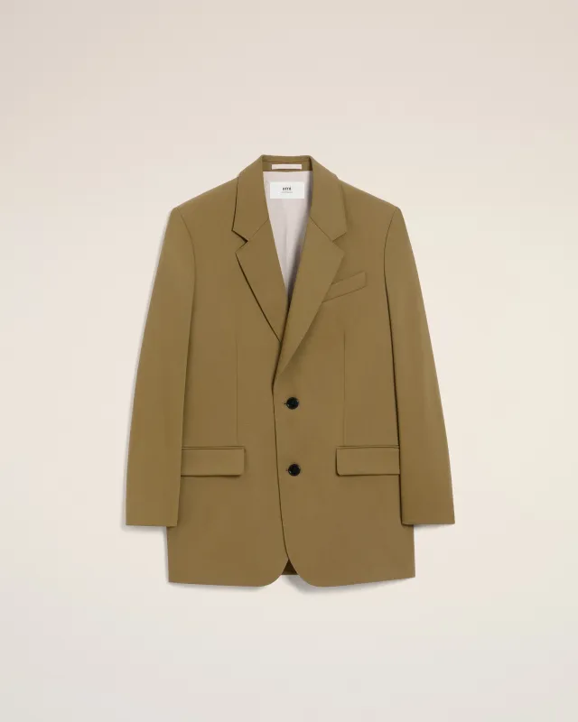 Veste Verte Ample Deux Boutons En Laine sold by Ami