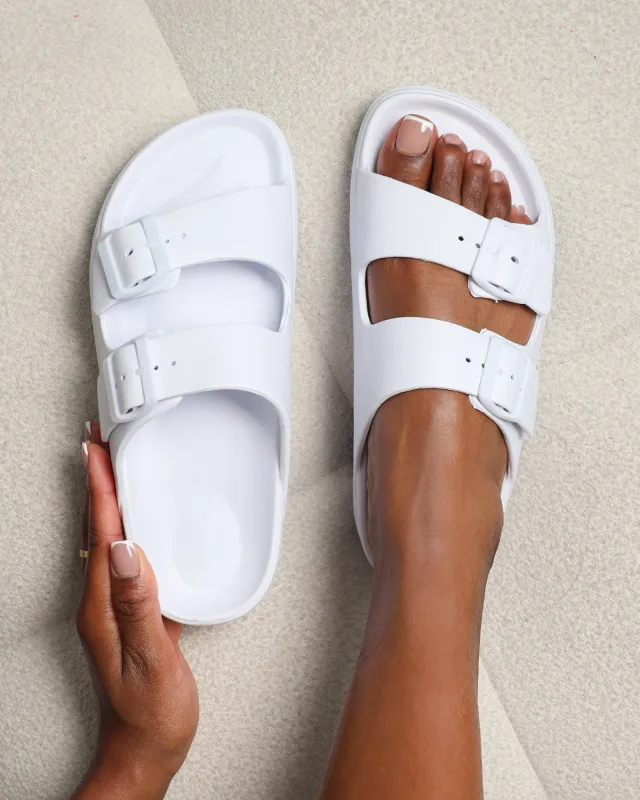 Samantha White EVA Slip on Footbed Slides sold by Simmi London