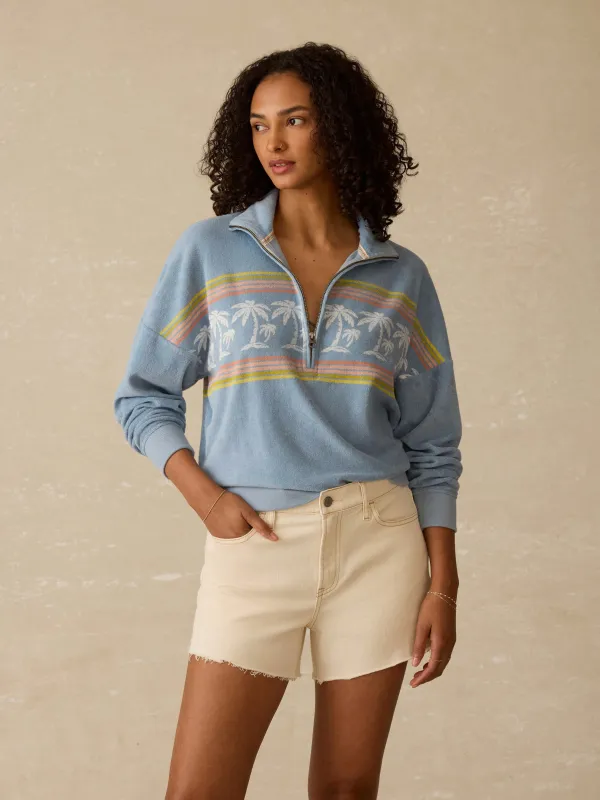 Cabana Towel Terry Quarter Zip - Palm Rainbow Beach sold by Faherty