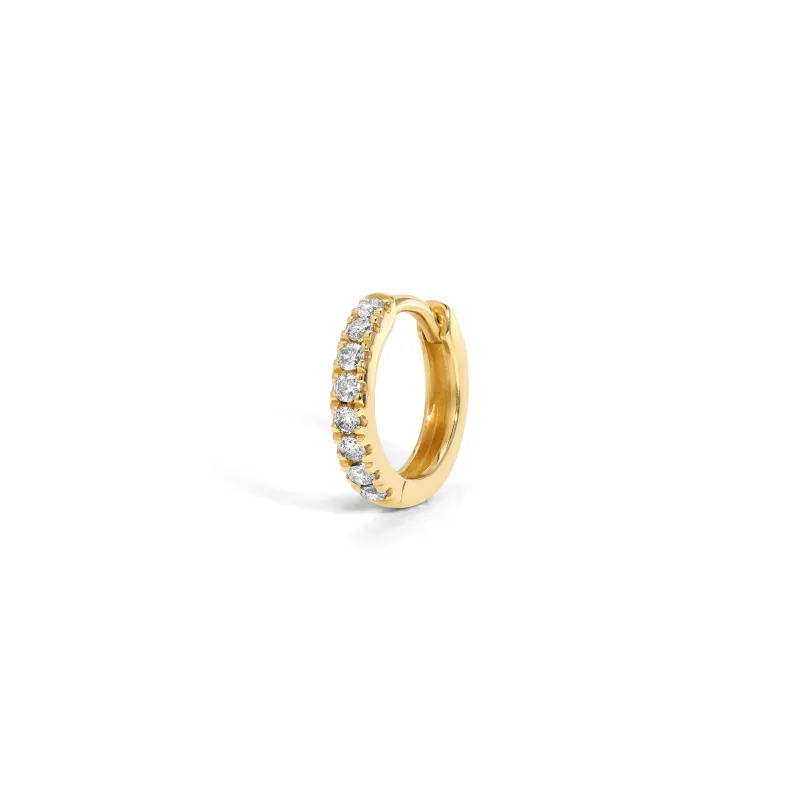One of a Kind Diamond Pave Single Huggie Hoop sold by Adina Reyter