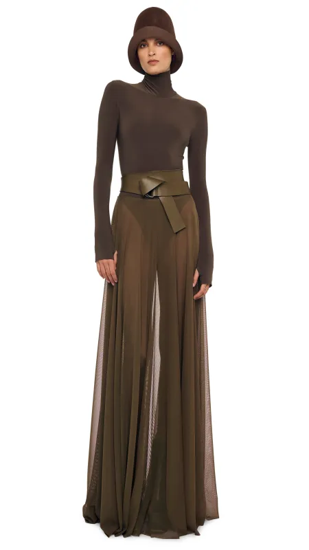 FLARED SKIRT TO FLOOR W/ LEGGING W/ FOOTIE sold by Norma Kamali