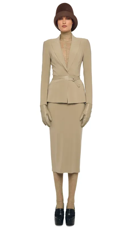 LONG SLEEVE SLIM FIT TURTLE CATSUIT W/ FOOTIE sold by Norma Kamali